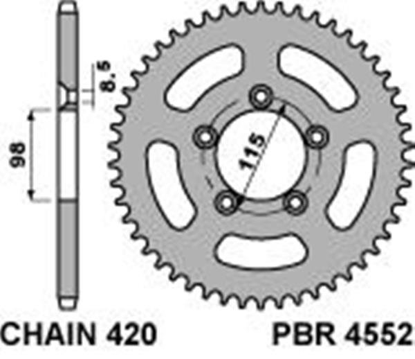 Звезда задняя PBR 4552 47 L (JTA894.47)