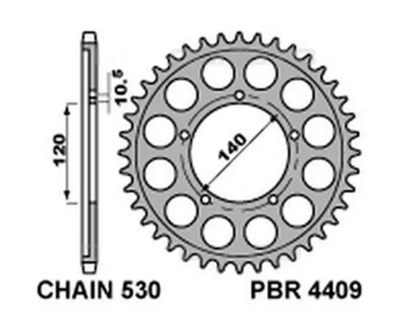 Звезда задняя PBR 4409 42 C45 (JTR1800.42)