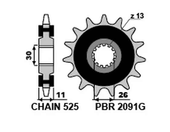 Звезда передняя PBR 2091 G C16 18NC (JTF1591.16)