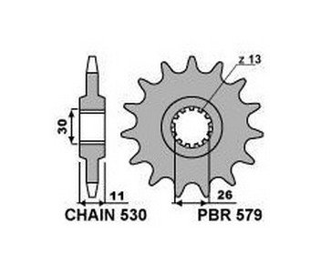 Звезда передняя PBR 579M 15 зуб. 18NC (JTF1579.15)