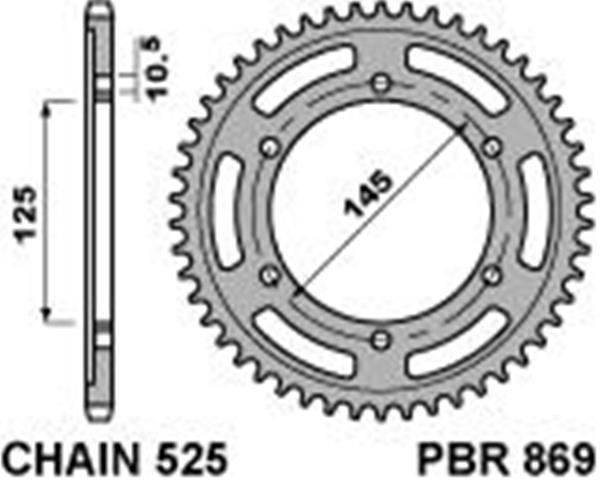 Звезда задняя PBR 869 43 C45 (JTR867.43)