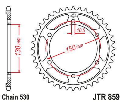 Звезда задняя JTR859.48ZBK черная