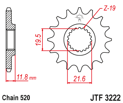 Звезда передняя JTF3222.12