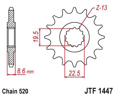 Звезда передняя JTF1447.14RB