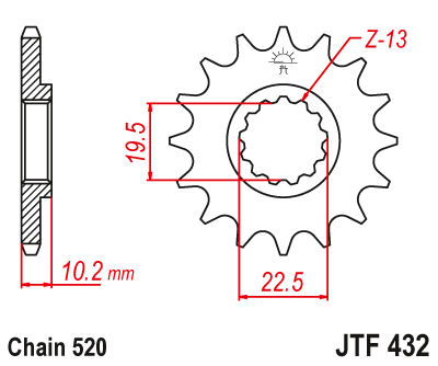 Звезда передняя JTF432.11