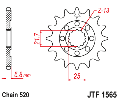 Звезда передняя JTF1565.12