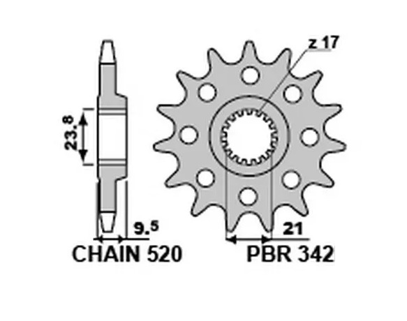 Звезда передняя PBR 342 C12 18NC (JTF284.12)