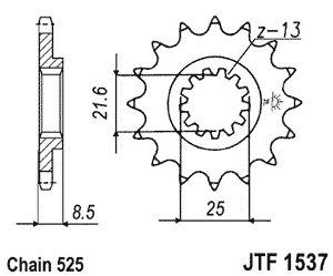 Звезда передняя JTF1537.17RB с демпфером
