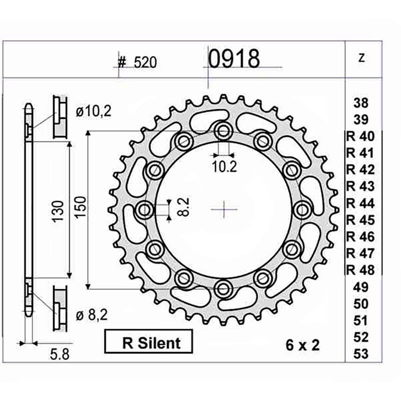 Звезда задняя Ognibene 918-R46 (JTR245/3.46 / JTR305.46) с демпфером