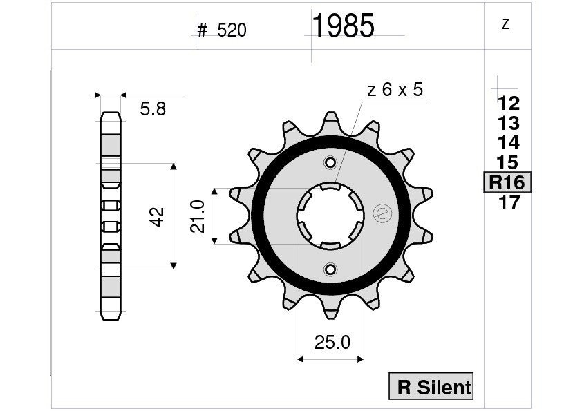 Звезда передняя Ognibene 1985-Z13 (JTF569.13)