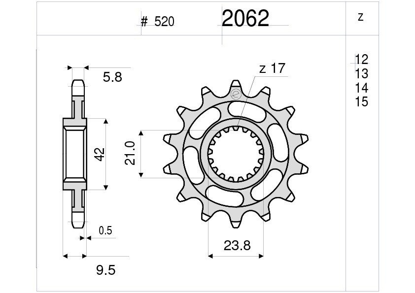 Звезда передняя Ognibene 2062-Z13 (JTF284.13)