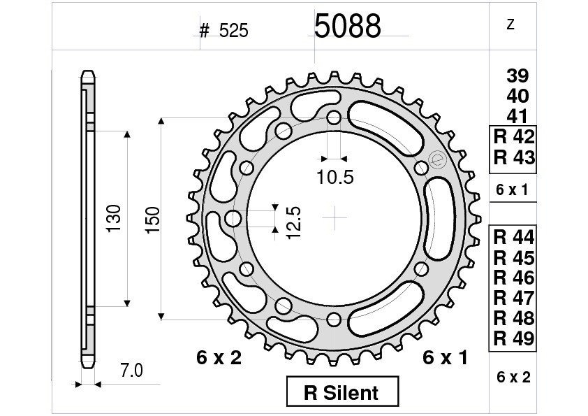 Звезда задняя Ognibene 5088-R47 (JTR300.47) с демпфером