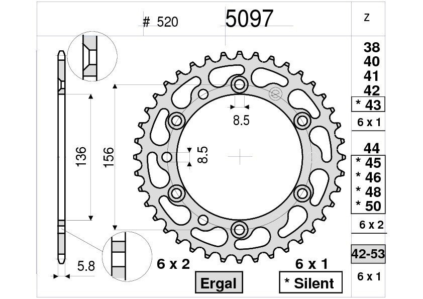 Звезда задняя Ognibene 5097-041 (JTR822.41)