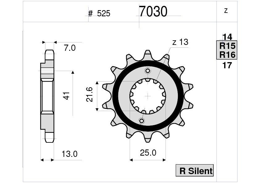 Звезда передняя Ognibene 7030-R16 (JTF296.16) с демпфером