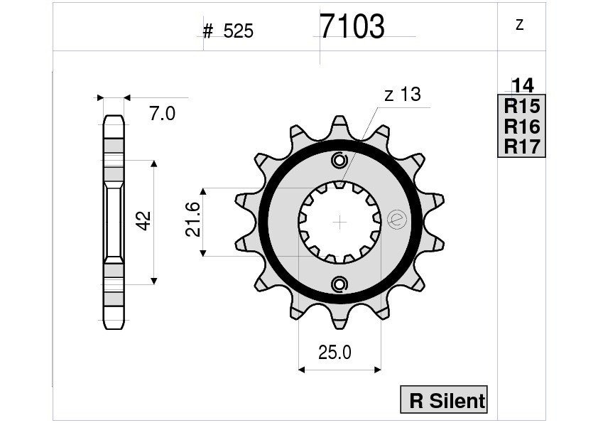 Звезда передняя Ognibene 7103-R15 (JTF520.15) с демпфером