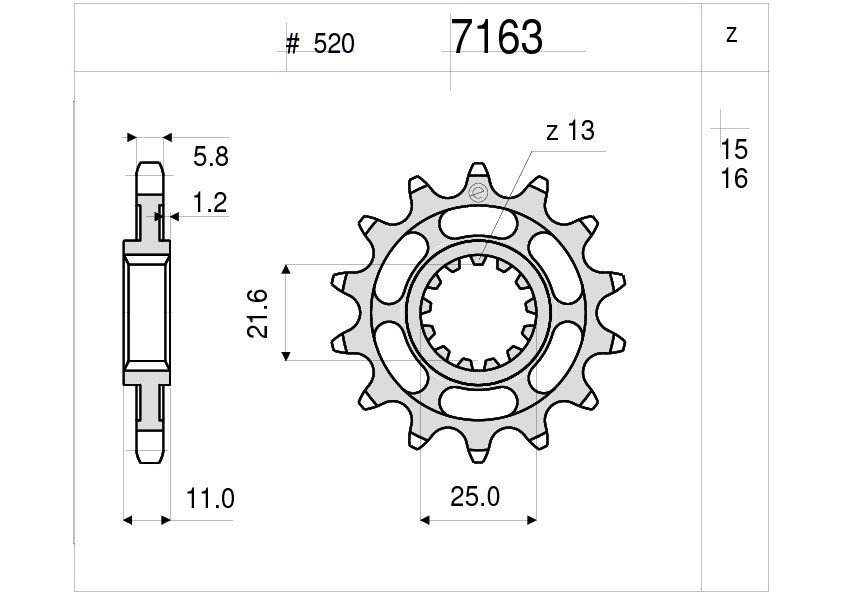 Звезда передняя Ognibene 7163-Z15 (JTF1581.15)
