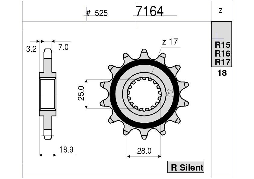Звезда передняя Ognibene 7164-R16 (JTF704.16) с демпфером