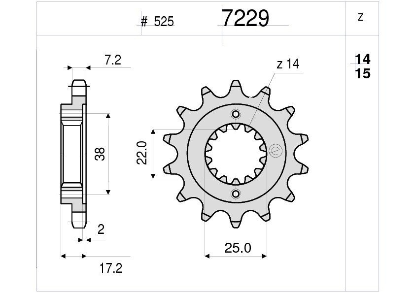 Звезда передняя Ognibene 7229-Z15 (JTF740.15)