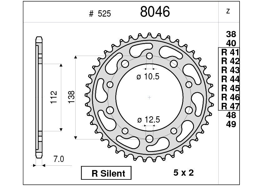 Звезда задняя Ognibene 8046-R44 (JTR1304.44 / JTR1877.44) с демпфером