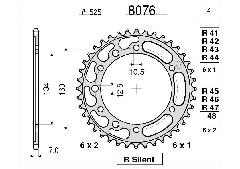 Звезда задняя Ognibene 8076-R41 (JTR1307.41 / JTR1317.41) с демпфером