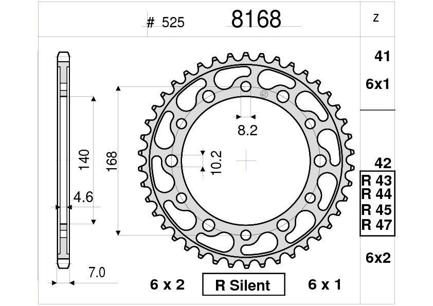 Звезда задняя Ognibene 8168-R47 (JTR3.47 / JTR6.47) с демпфером