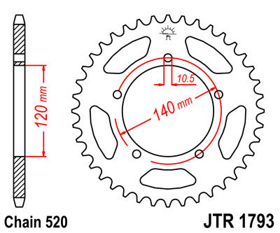 Звезда задняя JTR1793.42