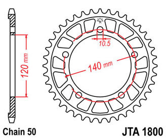 Звезда задняя JTA1800.42