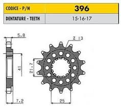 Звезда передняя (ведущая) Sunstar 16 зубьев 39616 Kawasaki, Suzuki (JTF512, JTF516, JTF1539)