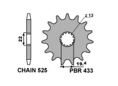 Звезда передняя PBR 433 C14 (JTF433.14)