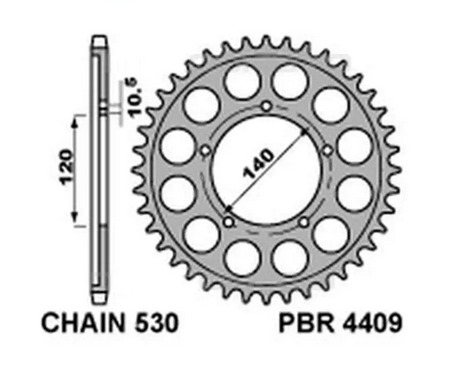 Звезда задняя PBR 4409 40 C45 (JTR1800.40)