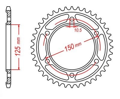 Звезда задняя PBR 4454 42 C45T (JTR899.42) (закаленная)