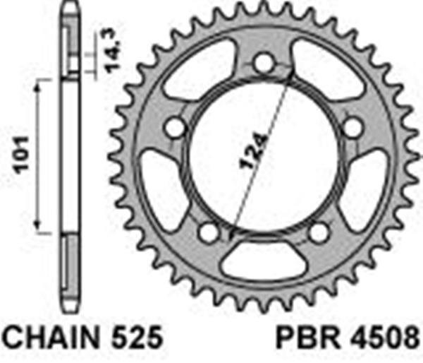 Звезда задняя PBR 4508 38 C45 (JTR898.38)