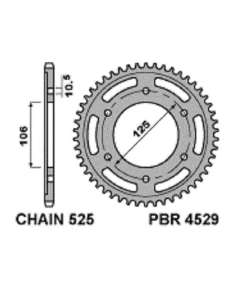 Звезда задняя PBR 4529 50 C45 (JTR2014.50)