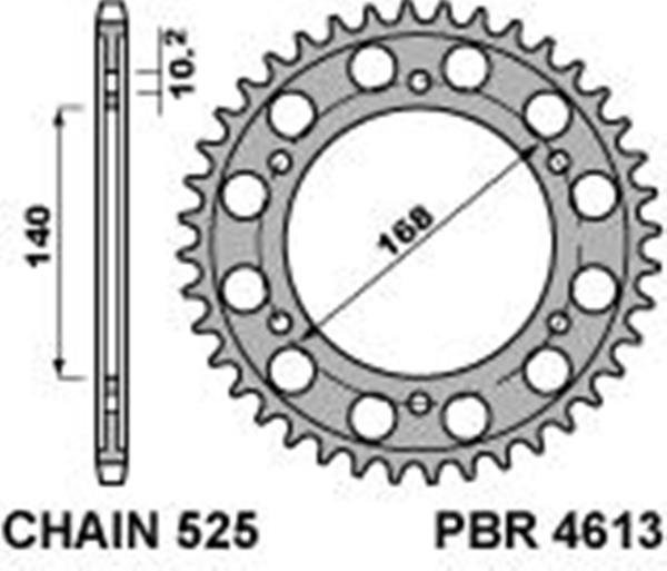 Звезда задняя PBR  4613 41 C45 (JTR3.41)