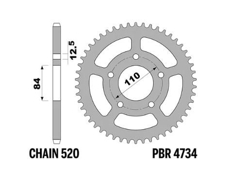 Звезда задняя PBR 4734.41