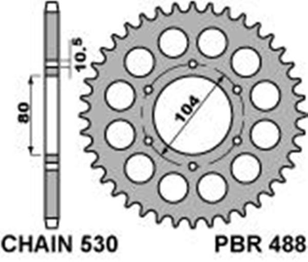 Звезда задняя PBR 488 42 C45 (JTR 488.42)