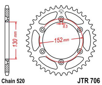Звезда задняя JTR706.48