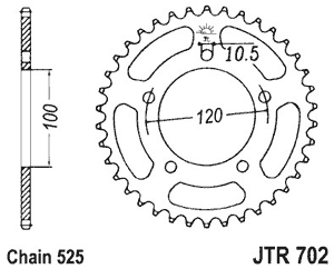 Звезда задняя JTR702.40