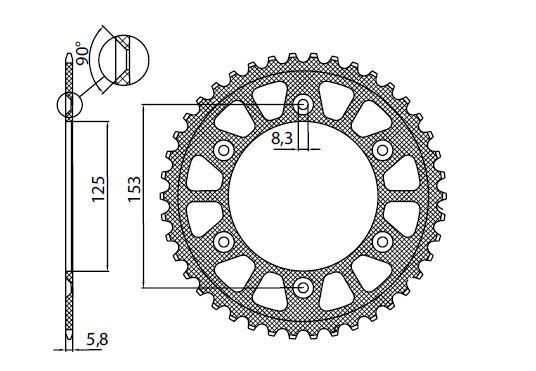 Звезда задняя Sunstar 5-3559-49BK алюминиевая (JTR210.49) черная