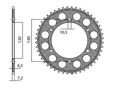 Звезда задняя Sunstar 5-4523-46 алюминиевая (JTR498.46)