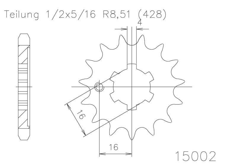 Звезда передняя приводная Esjot 50-15002 15 зубьев (JTF259.15)