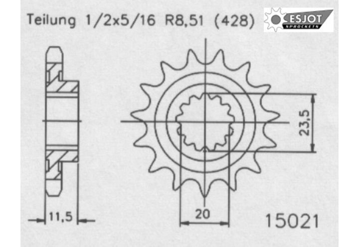 Звезда передняя ESJOT 50-15021-16