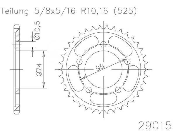 Звезда задняя приводная Esjot 50-29015 42 зуба (JTR1311.42)