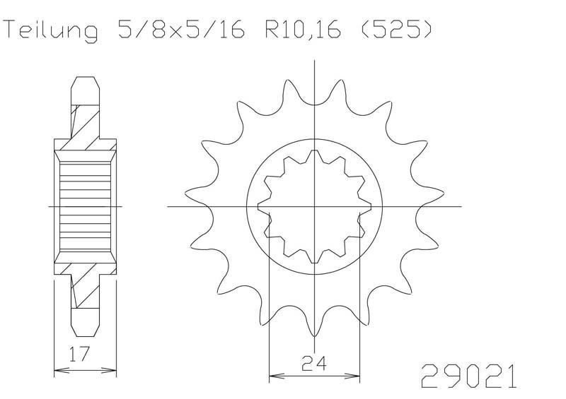 Звезда задняя приводная Esjot 50-29021 38 зубьев (JTR745.38)