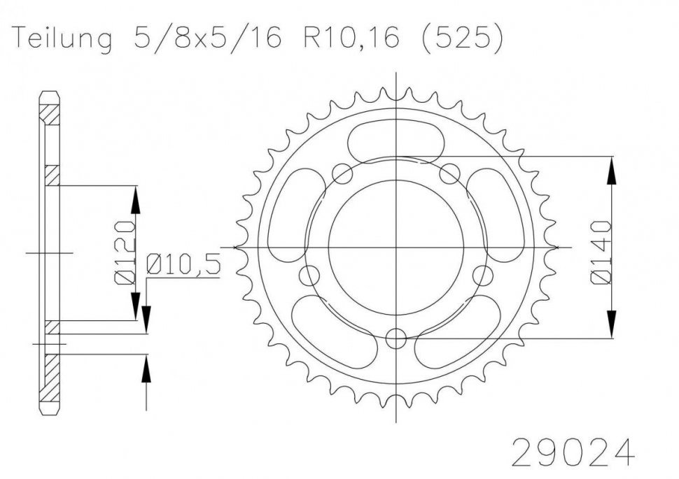 Звезда задняя Esjot 50-29024 45 зубьев (JTR1792.45)
