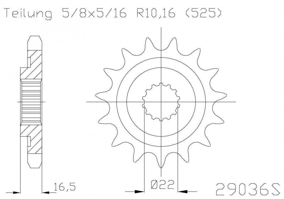 Звезда передняя Esjot 50-29036 15 зубьев (JTF741.15)