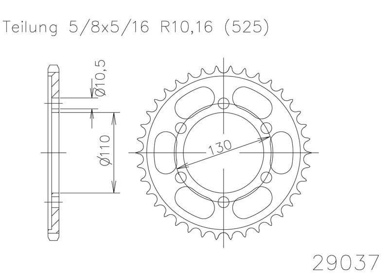 Звезда задняя Esjot 50-29037 43 зуба (JTR1876.43)