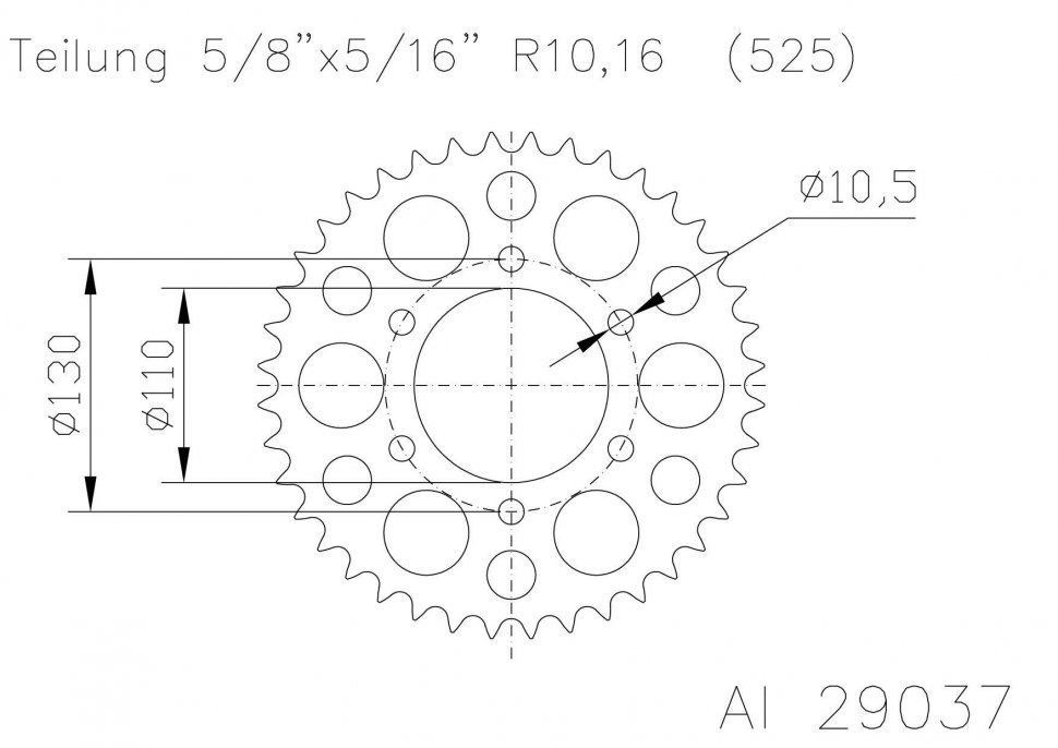 Звезда задняя приводная Esjot 50-29037 45 зубьев (JTR1876.45)