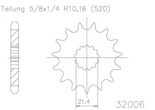 Звезда передняя приводная Esjot 50-32006 13 зубьев (JTF565SC.13)