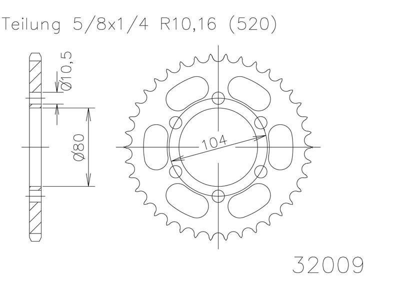 Звезда задняя ESJOT 50-32009-43